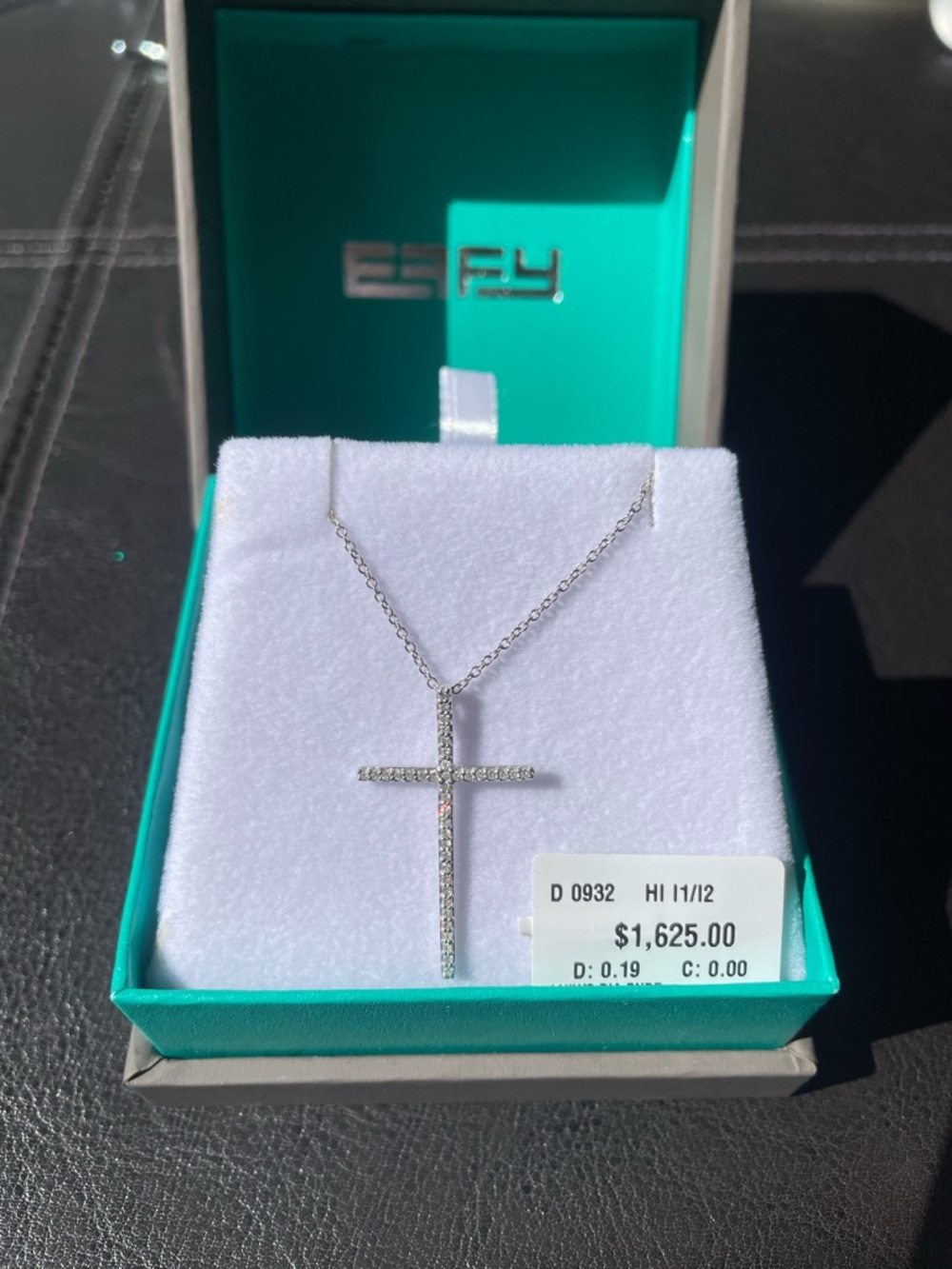 Effy 14k white gold  Diamond Cross Necklace $1,625 - Picture 6 of 15
